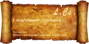 Langhammer Csongor névjegykártya